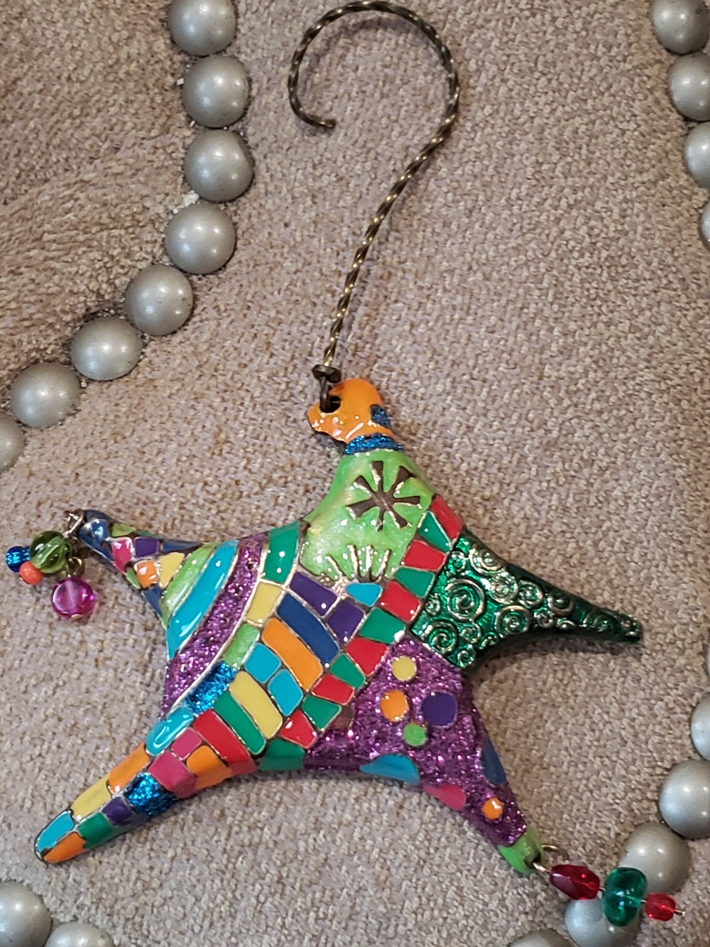 Colorful Mosaic Christmas Star Ornament - By Chico's